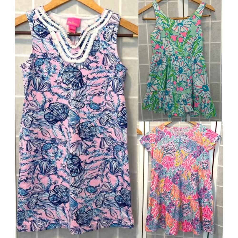 Lilly Pulitzer 3 Dress Bundle L Mini Harper Shift Lilac Geanna Brynn Splashdance
